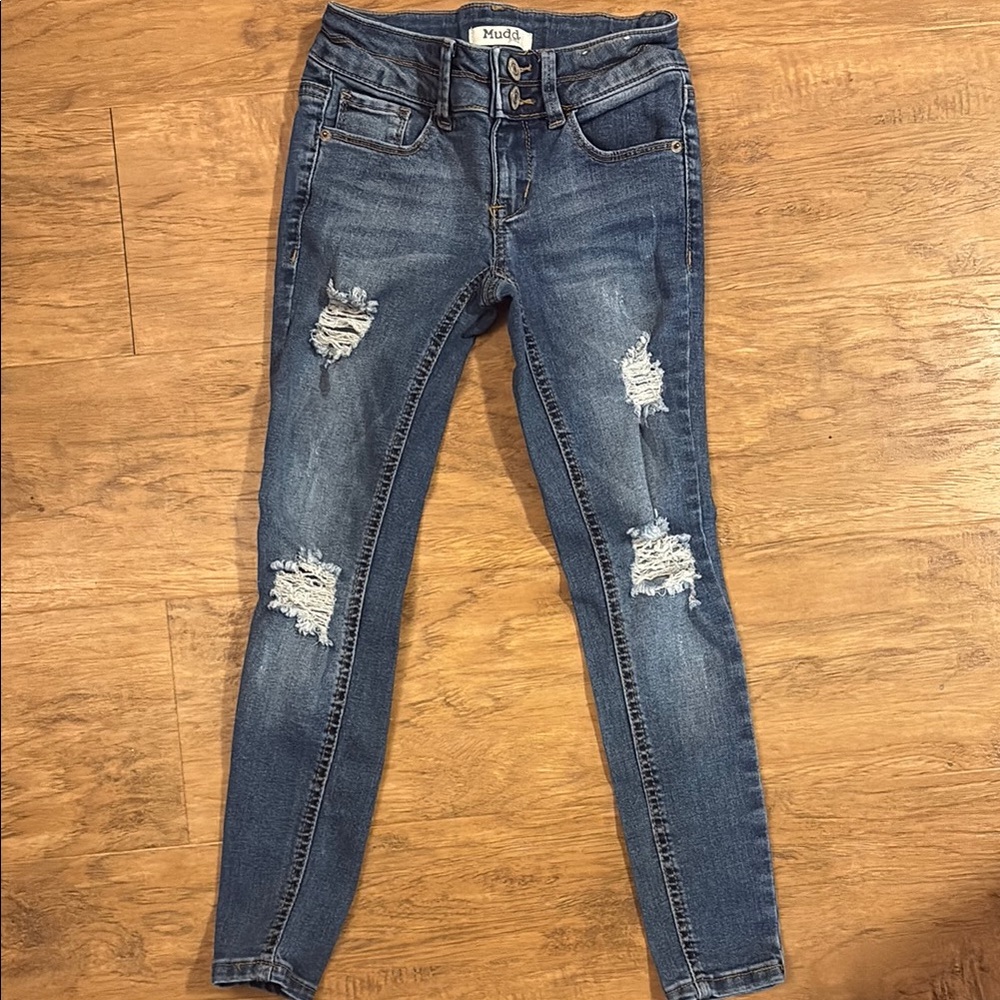 Moda Blue Distressed Women's Jeans